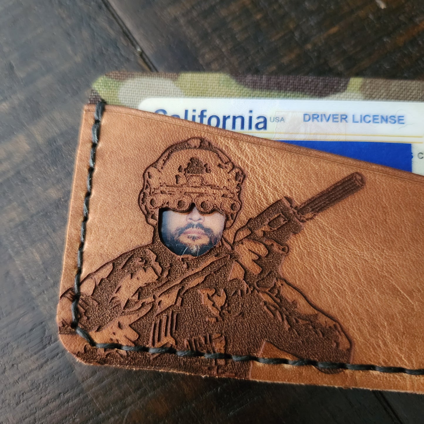 "Going Dark" NODS cardholder with face cutout for ID