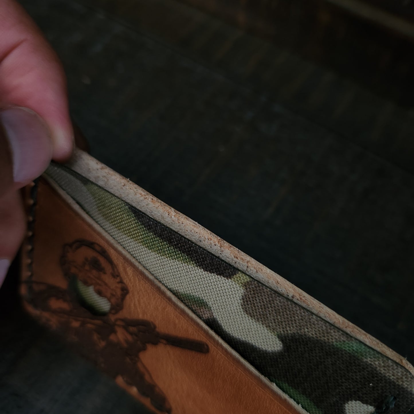 "Going Dark" NODS cardholder with face cutout for ID