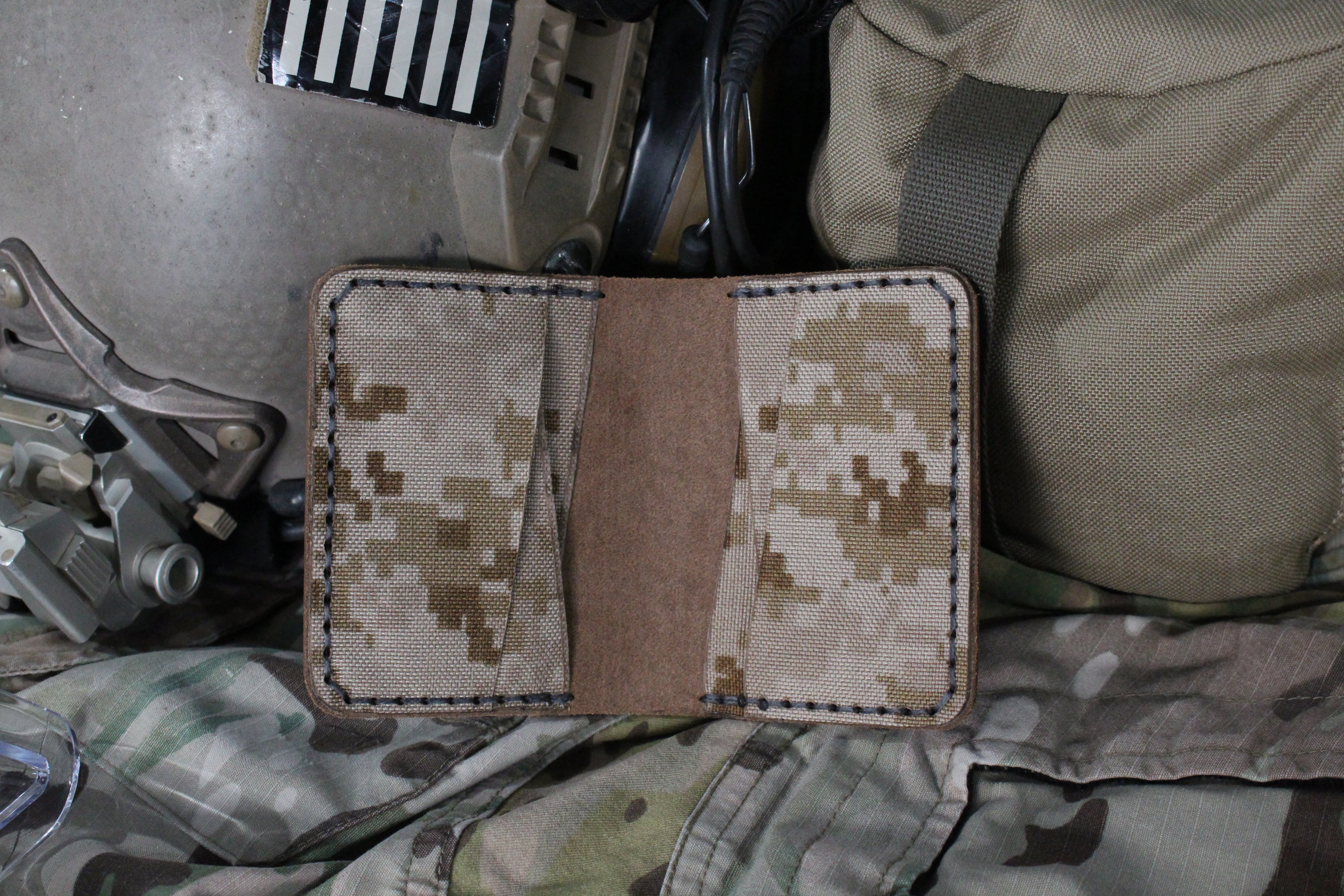 808ALLDAY Digi Camo Canvas Wallet w/Pebbled Leather Inside