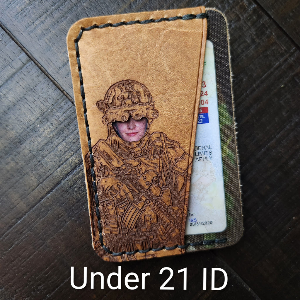 "Going Dark" NODS cardholder with face cutout for ID