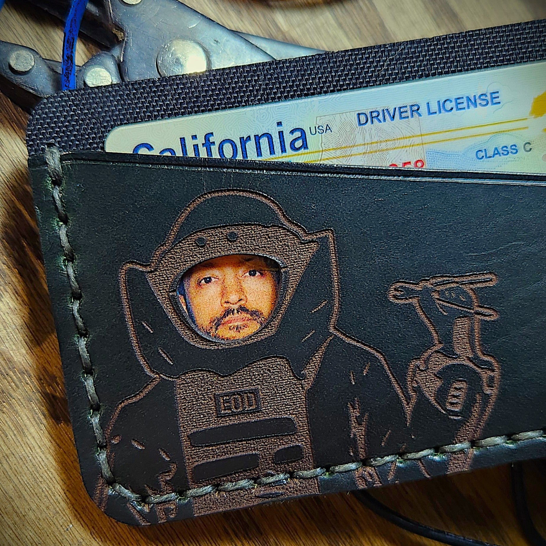EOD cardholder with face cutout for ID